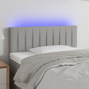 Hoofdbord LED 100x5x78/88 cm lichtgrijs stof