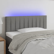 Hoofdbord 100x5x78/88 cm stof donkergrijs LED