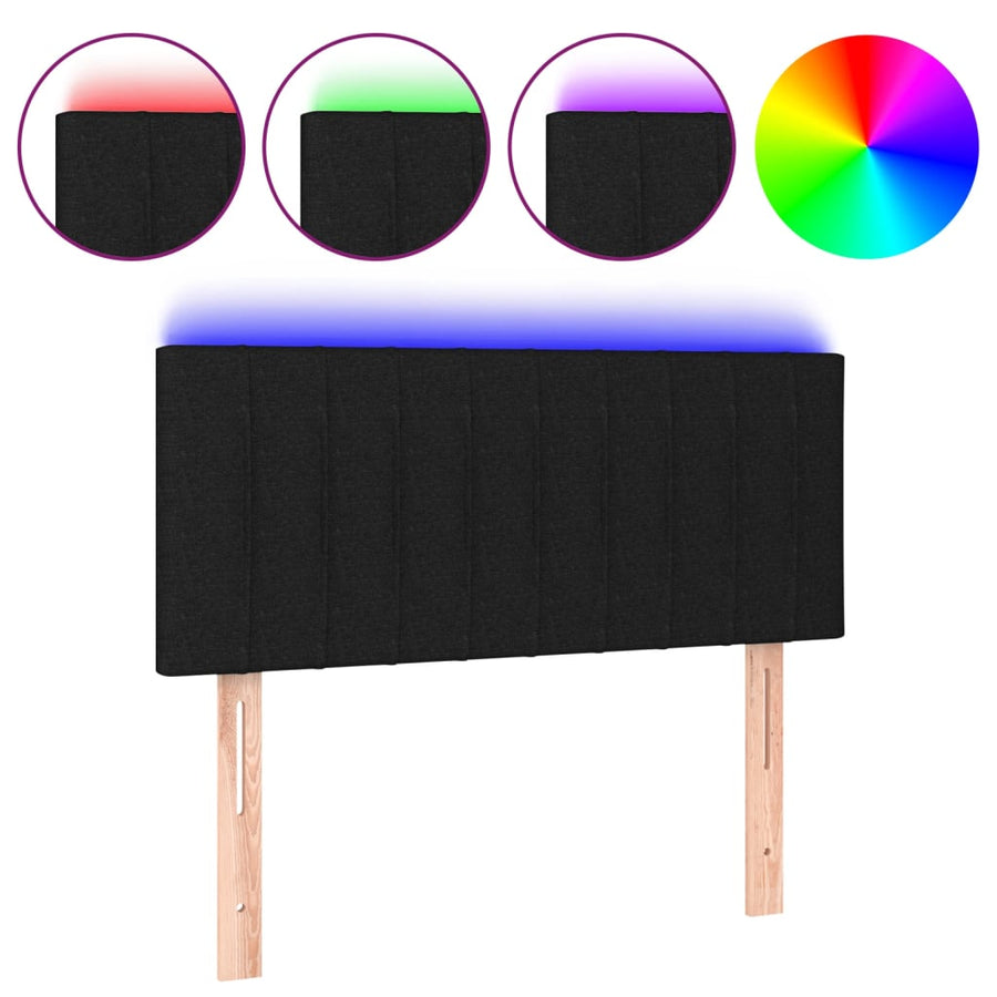 Hoofdbord Led Stof 100 x 5 x 78/88 cm Zwart
