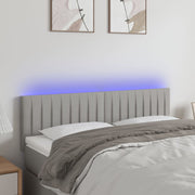 Hoofdbord LED 144x5x78/88 cm lichtgrijs stof