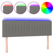 Hoofdbord Led Stof 144 x 5 x 78/88 cm Donkergrijs