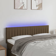 Hoofdbord 144x5x78/88 cm stof donkerbruin LED