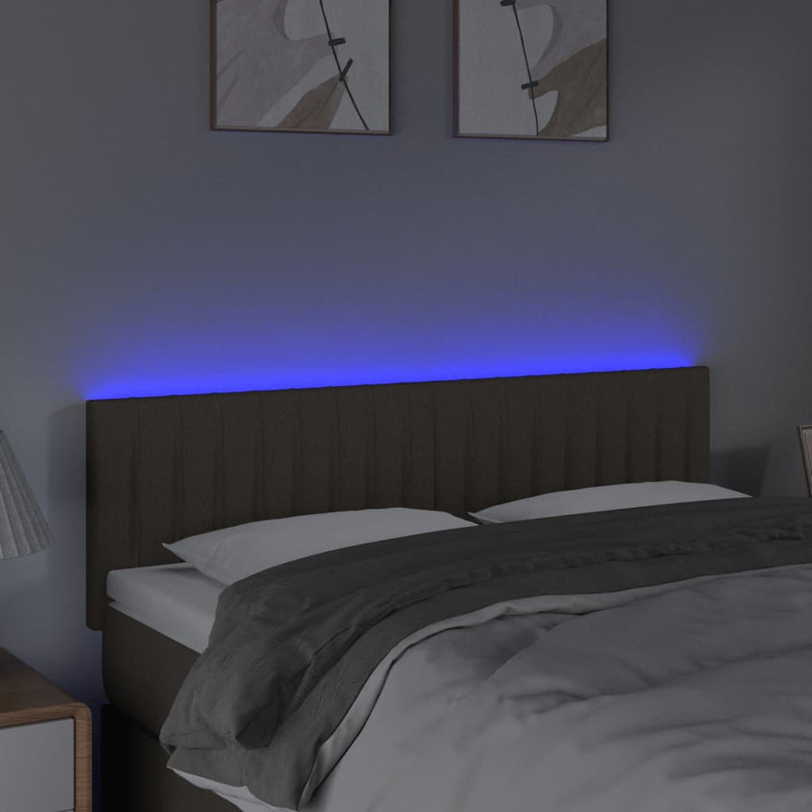 Hoofdbord Led Stof 144 x 5 x 78/88 cm Taupe