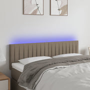 Hoofdbord 144x5x78/88 cm stof taupe LED