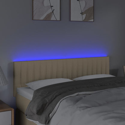 Hoofdbord Led Stof Kleurig 144 x 5 x 78/88 cm Crème