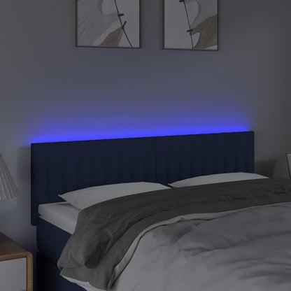 Hoofdbord Led Stof 144 x 5 x 78/88 cm Blauw