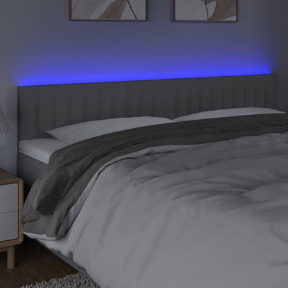 Hoofdbord Led Stof 160 x 5 x 78/88 cm Lichtgrijs