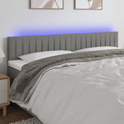 Hoofdbord 160x5x78/88 cm stof donkergrijs LED
