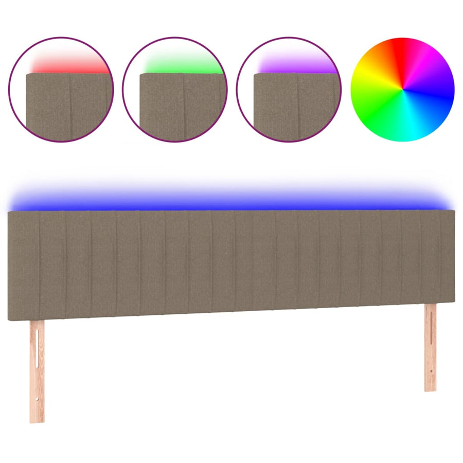 Hoofdbord Led Stof 160 x 5 x 78/88 cm Taupe