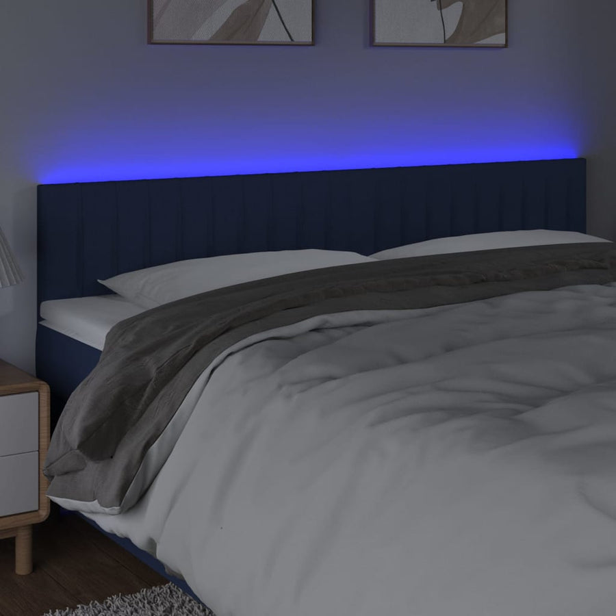 Hoofdbord Led Stof 160 x 5 x 78/88 cm Blauw