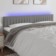 Hoofdbord LED 180x5x78/88 cm donkergrijs stof