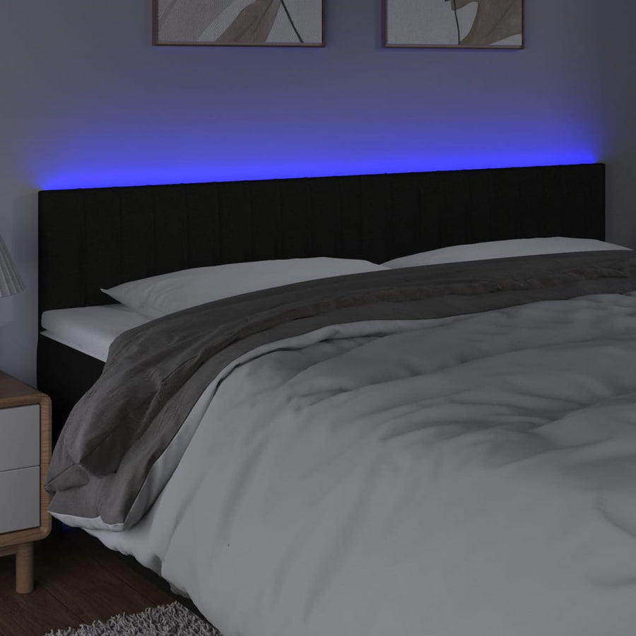Hoofdbord Led Stof 180 x 5 x 78/88 cm Zwart