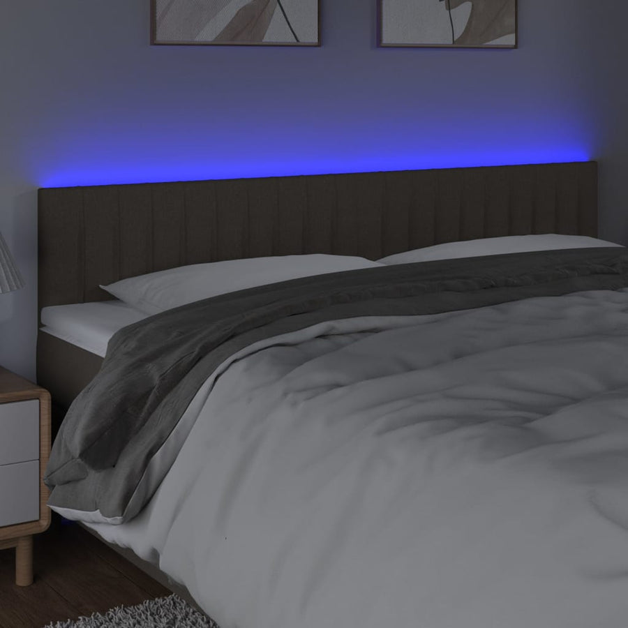 Hoofdbord Led Stof 180 x 5 x 78/88 cm Taupe