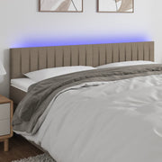 Hoofdbord 180x5x78/88 cm stof taupe LED