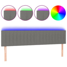 Hoofdbord Led Stof 200 x 5 x 78/88 cm Donkergrijs