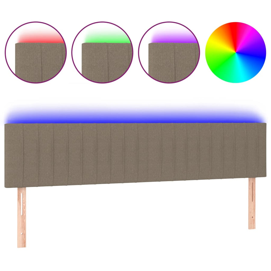 Hoofdbord Led Stof 200 x 5 x 78/88 cm Taupe