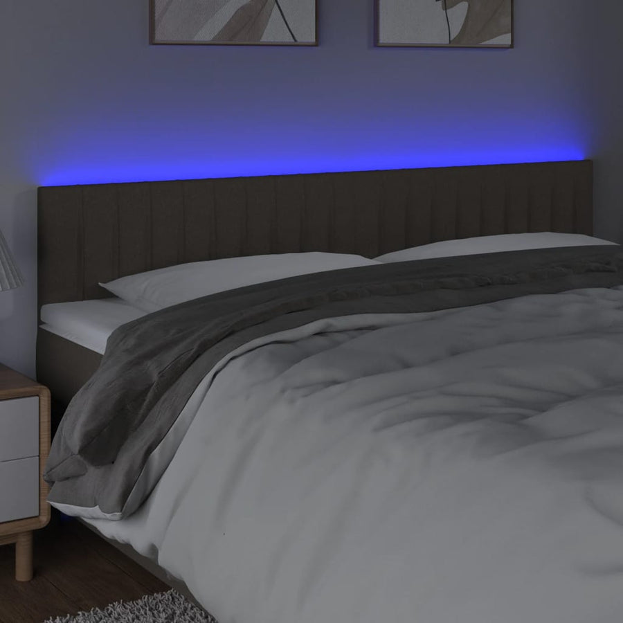 Hoofdbord Led Stof 200 x 5 x 78/88 cm Taupe