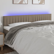 Hoofdbord LED 200x5x78/88 cm taupe