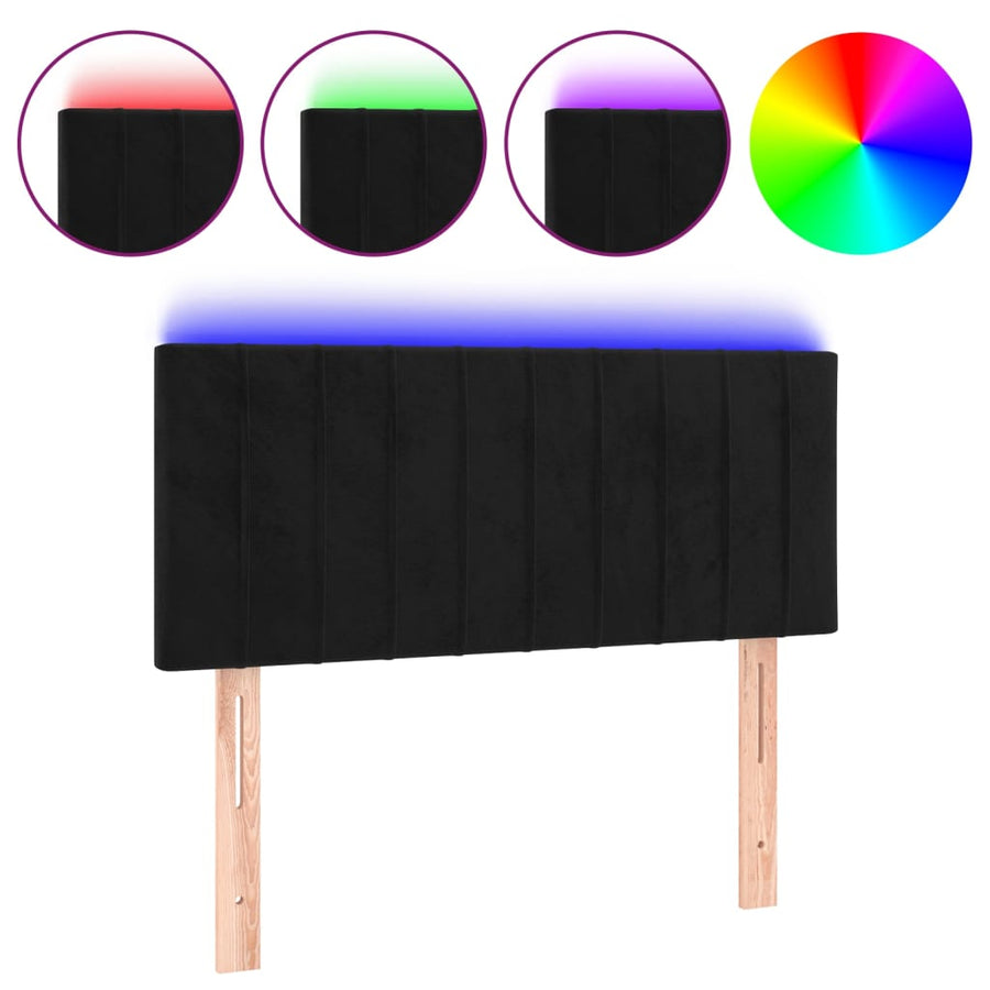 Hoofdbord LED 80x5x78/88 cm fluweel zwart 80 x 5 x 78/88 cm Zwart