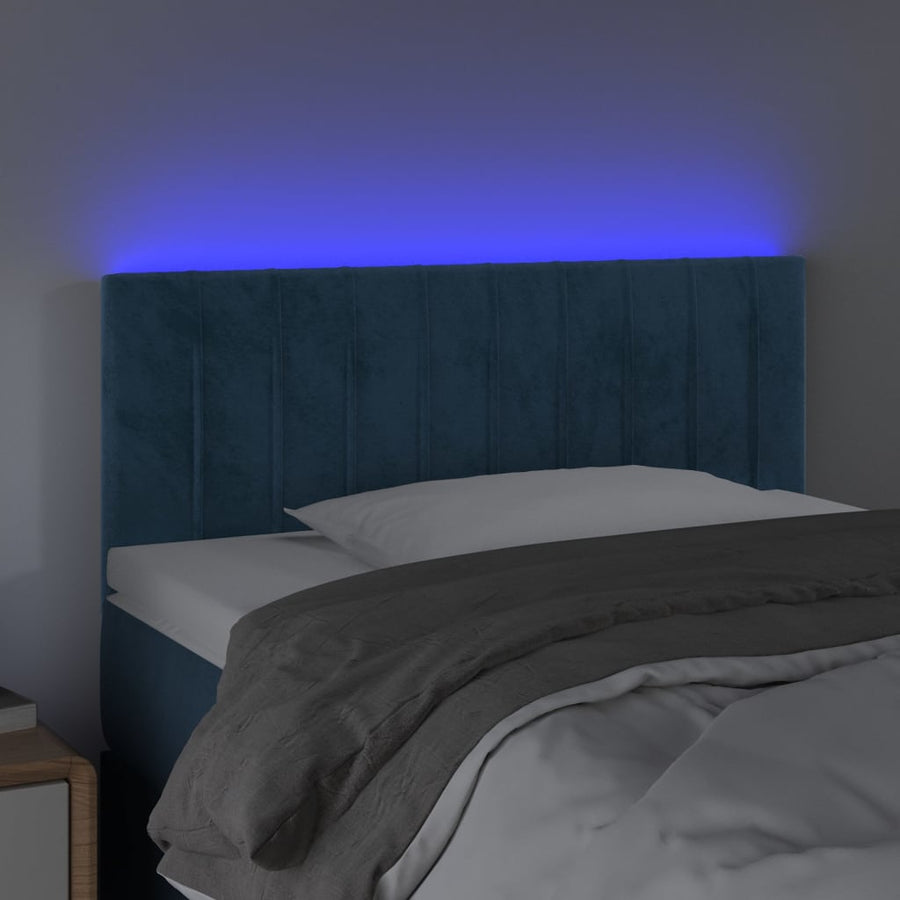 Hoofdbord Led Fluweel 80 x 5 x 78/88 cm Donkerblauw