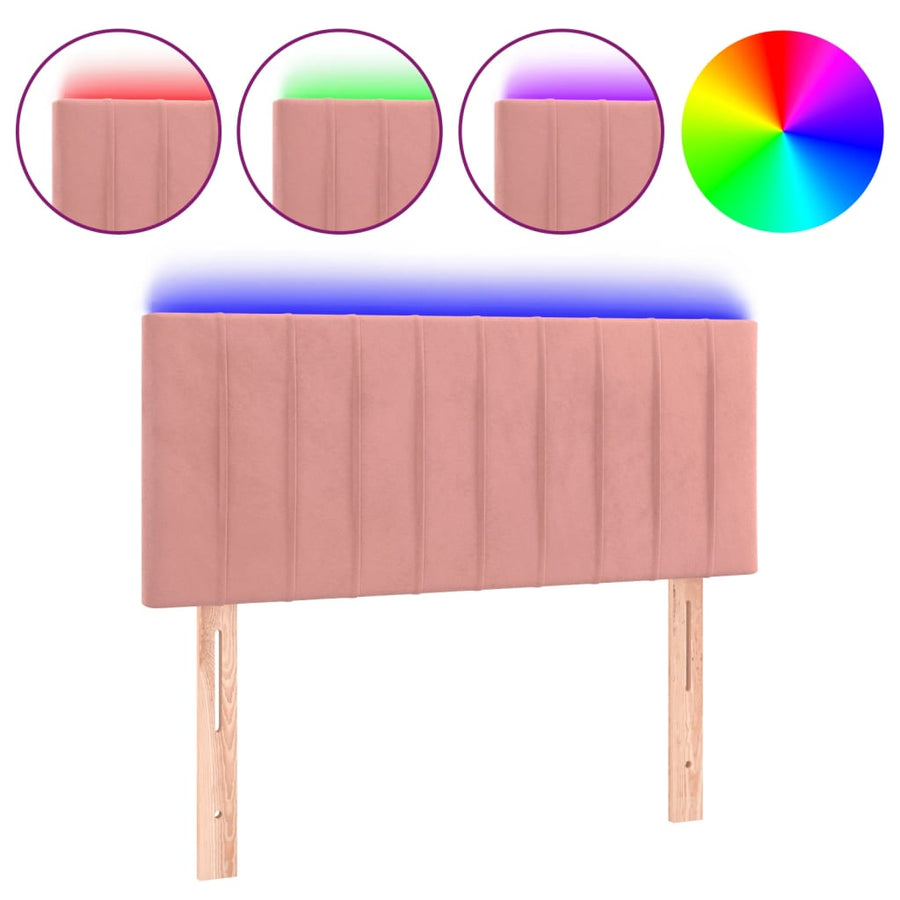 Hoofdbord Led Fluweel 80 x 5 x 78/88 cm Roze