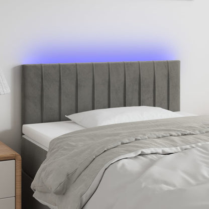 Hoofdbord Led Fluweel 90 x 5 x 78/88 cm Lichtgrijs