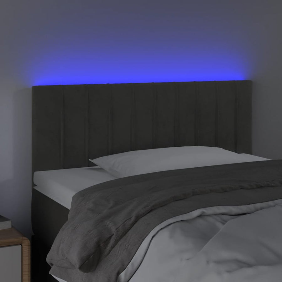 Hoofdbord Led Fluweel 90 x 5 x 78/88 cm Donkergrijs