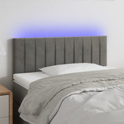 Hoofdbord 100x5x78/88 cm fluweel lichtgrijs LED