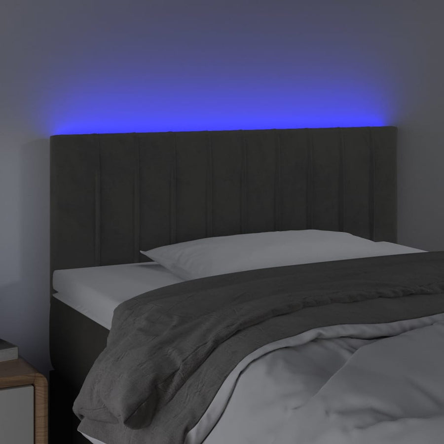 Hoofdbord Led Fluweel 100 x 5 x 78/88 cm Donkergrijs