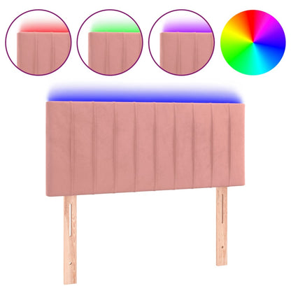 Hoofdbord Led Fluweel 100 x 5 x 78/88 cm Roze