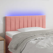 Hoofdbord 100x5x78/88 cm fluweel roze LED