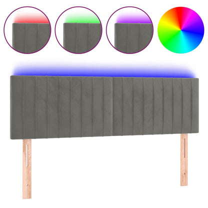 Hoofdbord Led Fluweel 144 x 5 x 78/88 cm Lichtgrijs