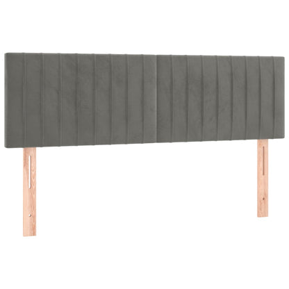 Hoofdbord Led Fluweel 144 x 5 x 78/88 cm Lichtgrijs