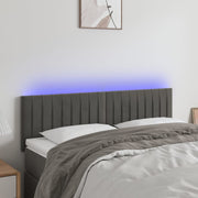 Hoofdbord 144x5x78/88 cm donkergrijs LED
