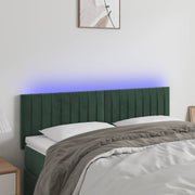 Hoofdbord 144x5x78/88 cm fluweel donkergroen LED