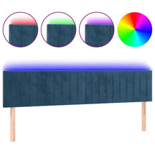 Hoofdbord Led Fluweel 160 x 5 x 78/88 cm Donkerblauw