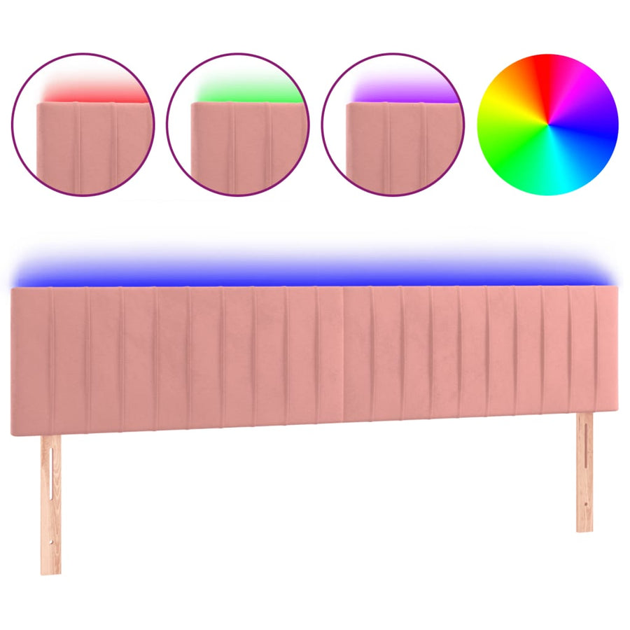 Hoofdbord Led Fluweel 160 x 5 x 78/88 cm Roze