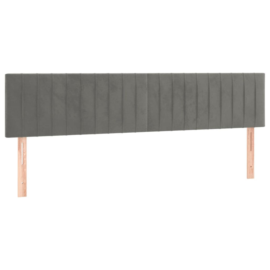 Hoofdbord Led Fluweel 180 x 5 x 78/88 cm Lichtgrijs