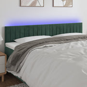 Hoofdbord 180x5x78/88 cm fluweel donkergroen LED
