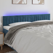 Hoofdbord LED 180x5x78/88 cm fluweel donkerblauw