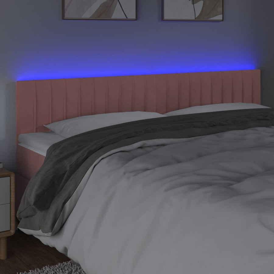 Hoofdbord Led Fluweel 180 x 5 x 78/88 cm Roze
