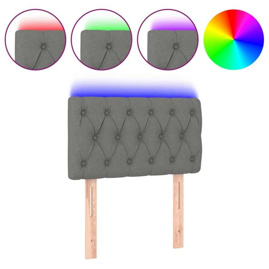 Hoofdbord Led Stof 80 x 7 x 78/88 cm Lichtgrijs