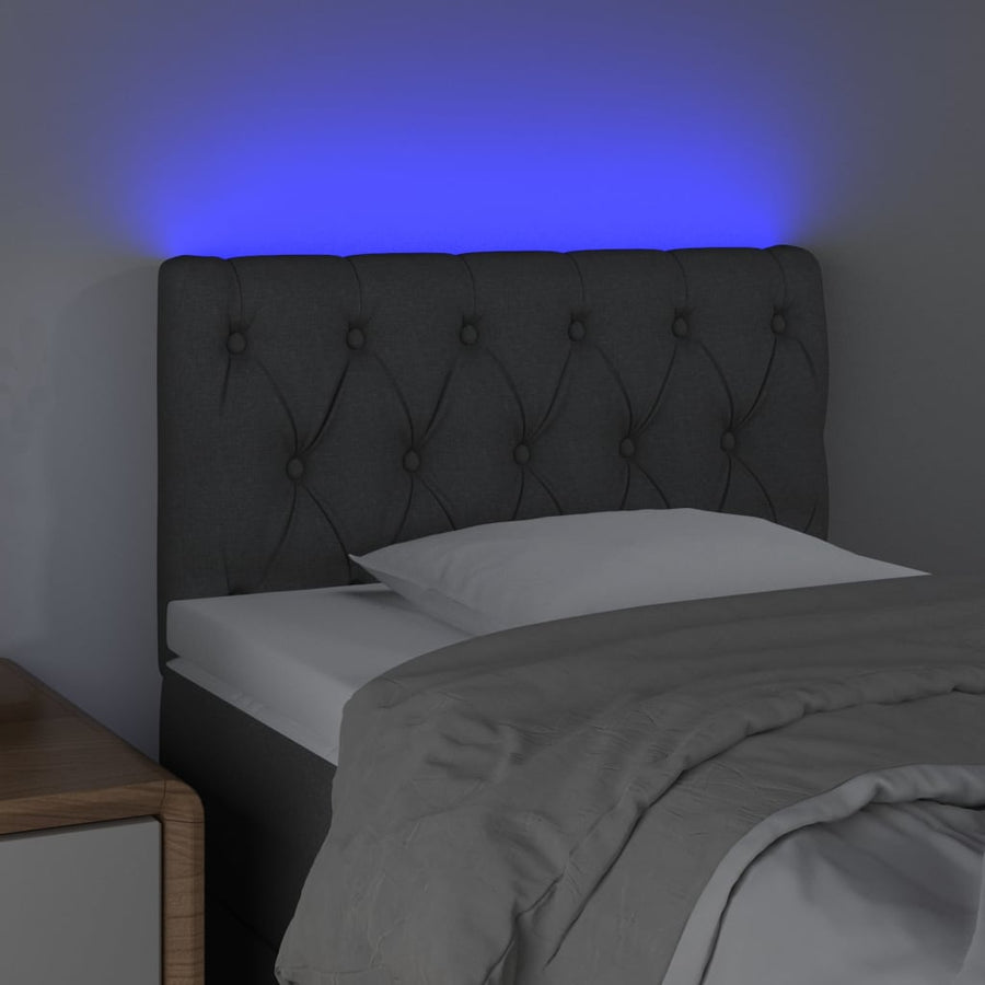 Hoofdbord Led Stof 80 x 7 x 78/88 cm Lichtgrijs