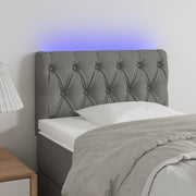 Hoofdbord LED 80x7x78/88 cm lichtgrijs stof