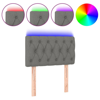 Hoofdbord Led Stof 80 x 7 x 78/88 cm Donkergrijs