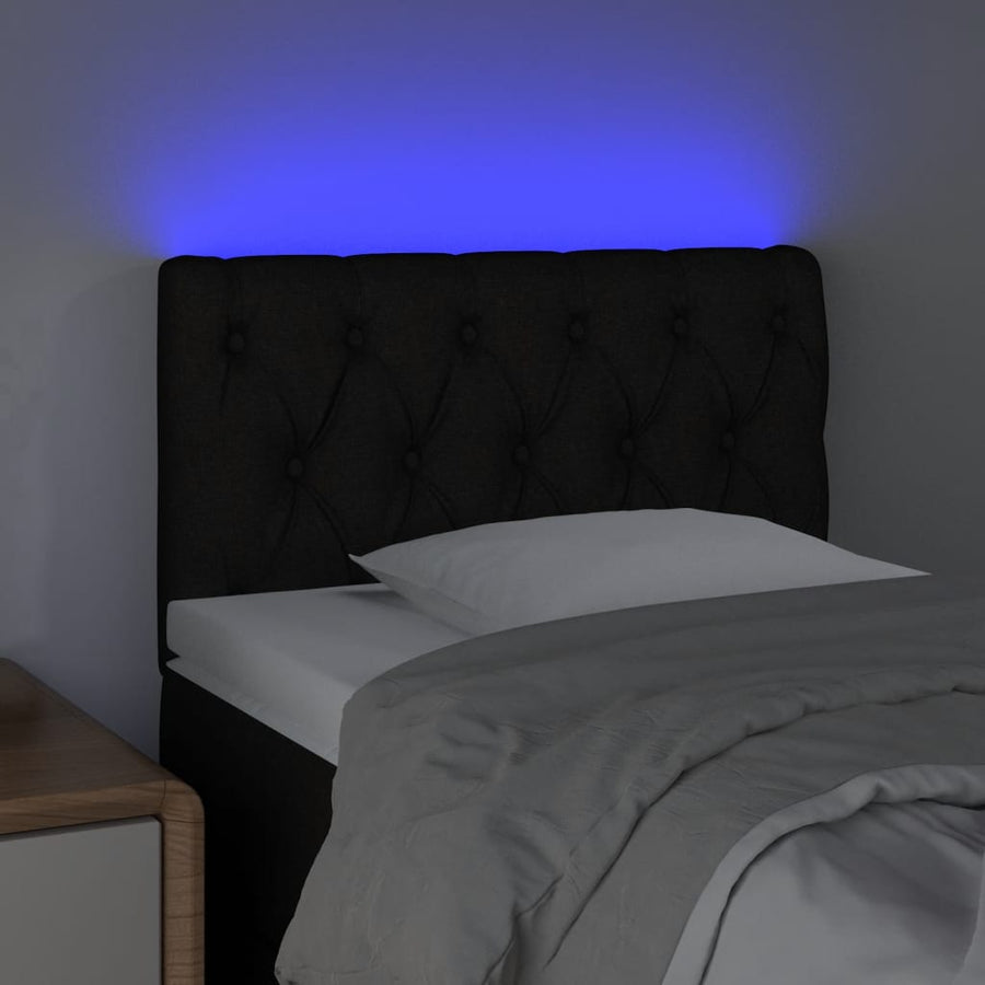 Hoofdbord Led Stof 80 x 7 x 78/88 cm Zwart