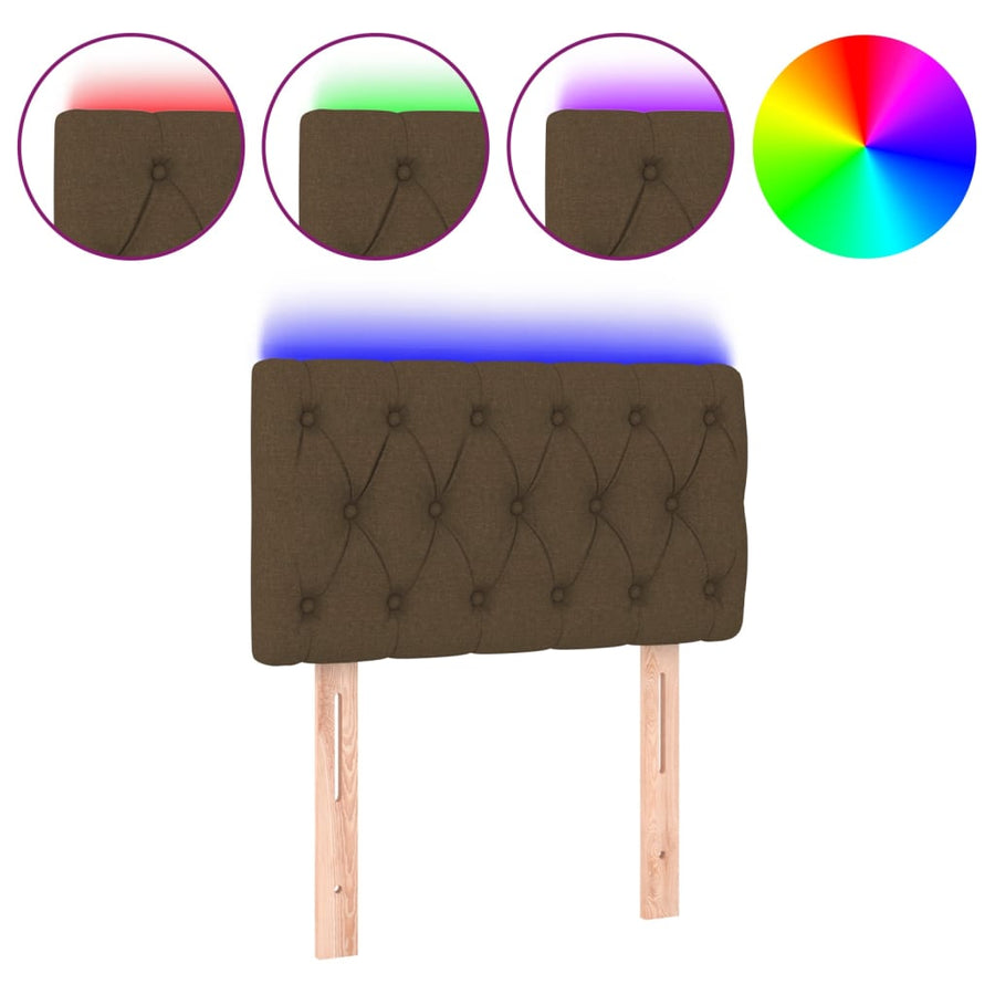 Hoofdbord Led Stof 80 x 7 x 78/88 cm Donkerbruin