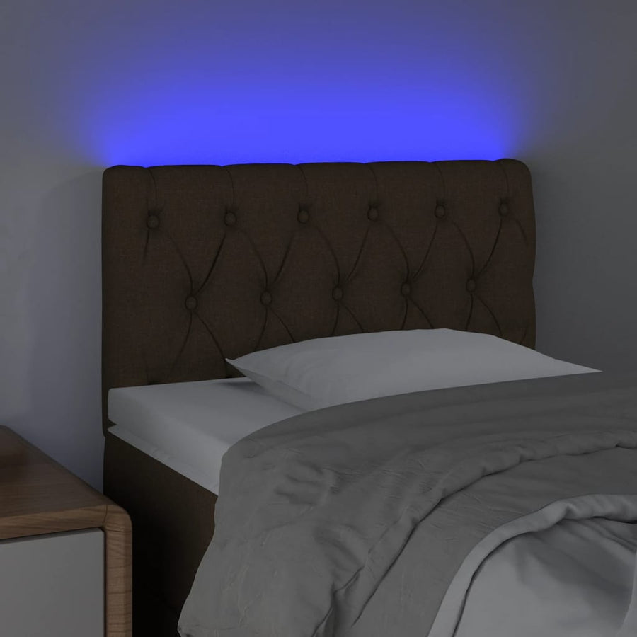 Hoofdbord Led Stof 80 x 7 x 78/88 cm Donkerbruin