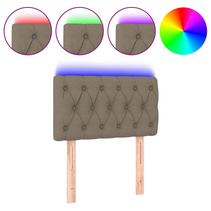 Hoofdbord Led Stof 80 x 7 x 78/88 cm Taupe