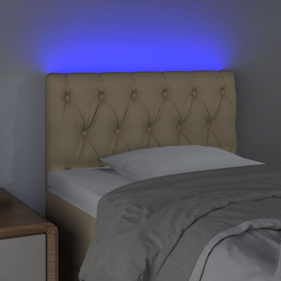 Hoofdbord Led Stof Kleurig 80 x 7 x 78/88 cm Crème